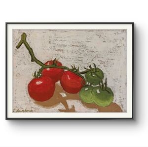 Vibrant Tomato Oil Pastel Painting